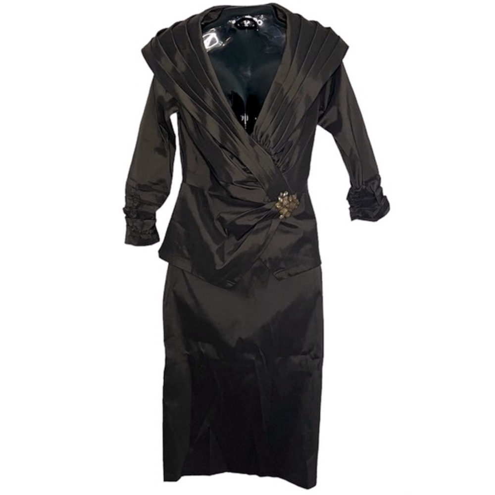 Tadashi Shoji Brown Blouse and Skirt Set Size 6